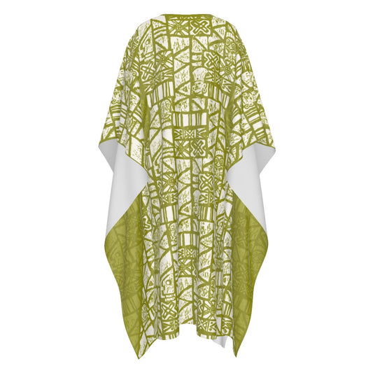 The Simple Caftan – Shelter Island Tapa: White+Olive
