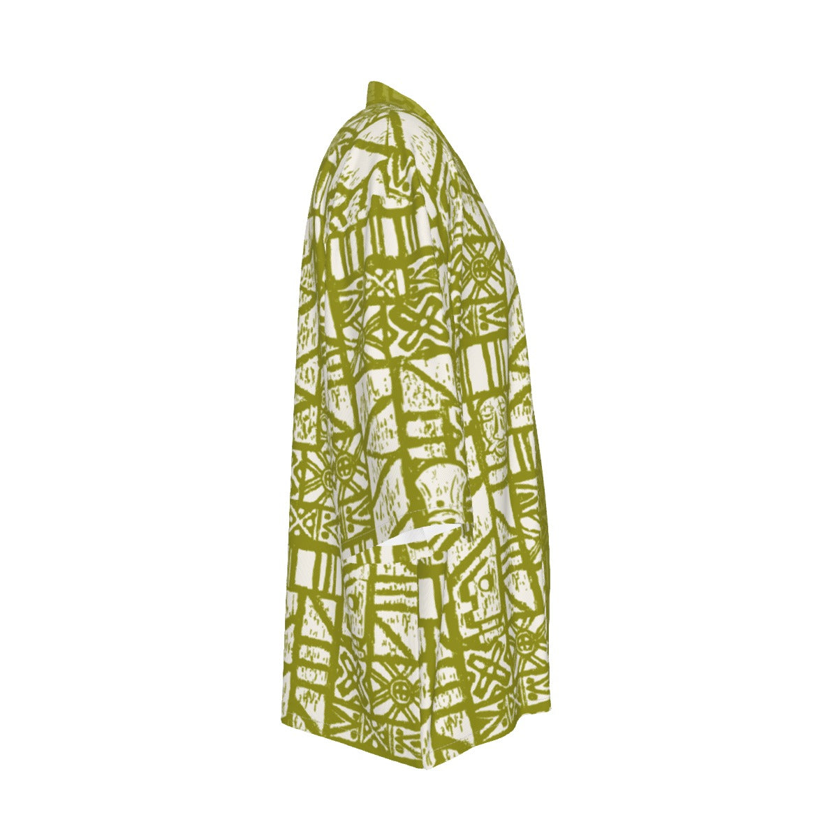 The Cabana Kimono – Shelter Island Tapa: White+Olive