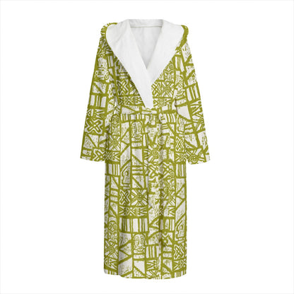 The Aloha Bathrobe – Shelter Island Tapa: White+Olive