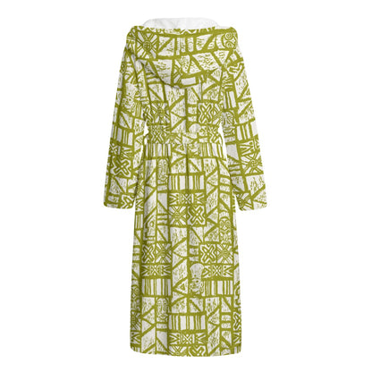 The Aloha Bathrobe – Shelter Island Tapa: White+Olive