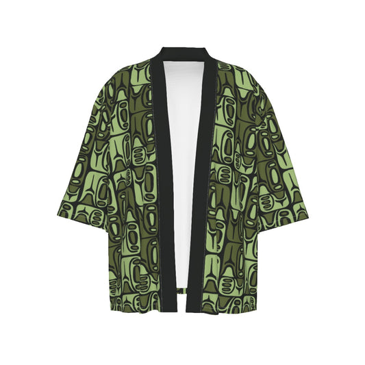 The Cabana Kimono – Circa70: Dark Green + Light tGreen