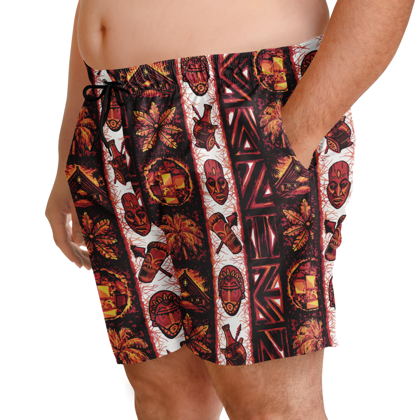 Swim Trunks – PLUS SIZE– Caliente: Red