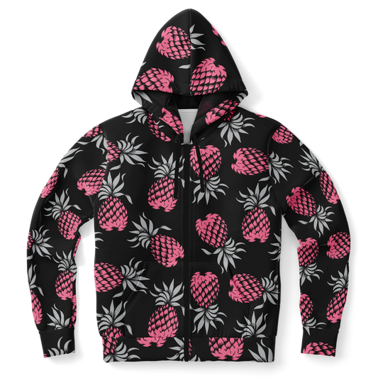 The Aloha Hoodie – Pineapples of Eternity: Black+Grey+Pink
