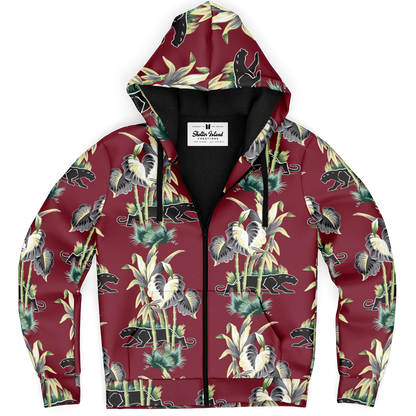 The Aloha Sherpa-Lined Hoodie – Jungle Cat: Dark Red