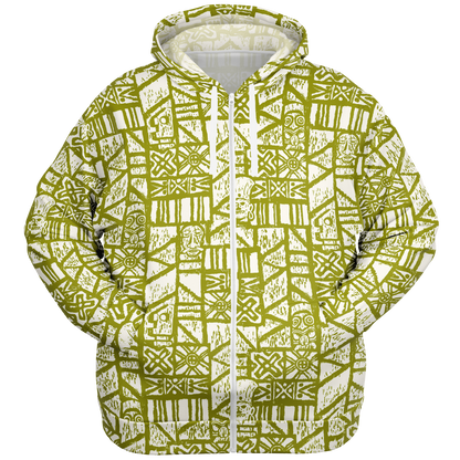 The Aloha Hoodie - PLUS-SIZE – Shelter Island Tapa: White+Olive