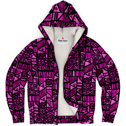 The Aloha Sherpa-Lined Hoodie – OG Tapa: Dragon Fruit