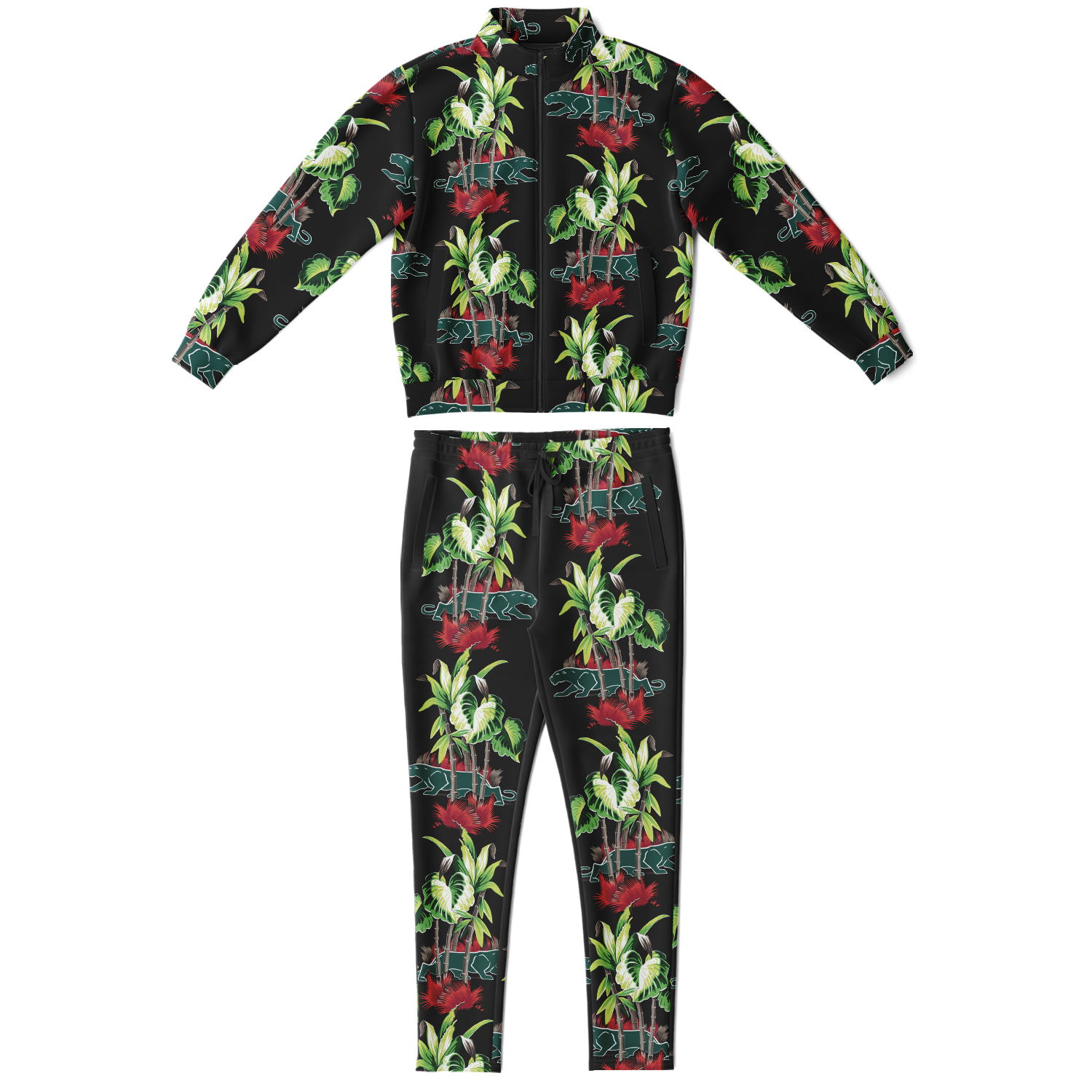 ダチュラ ペアルック The Aloha Tracksuit – Jungle Cat: Dark Red+Black – Shamblin's Den