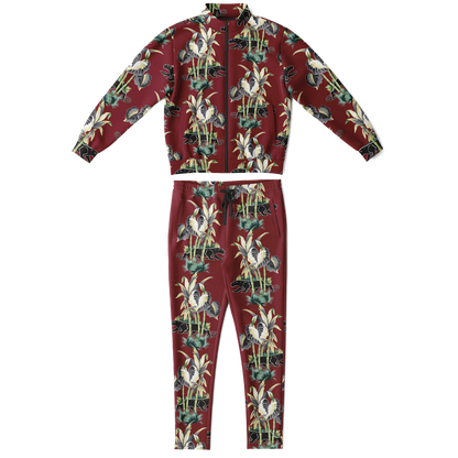 The Aloha Tracksuit – Jungle Cat: Dark Red+Black