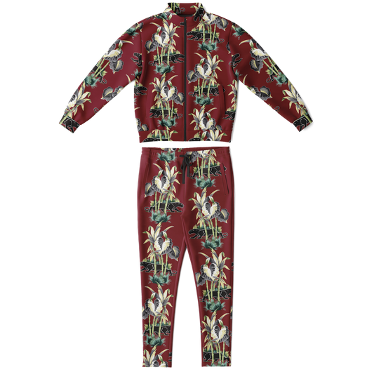 The Aloha Tracksuit – Jungle Cat: Dark Red+Black