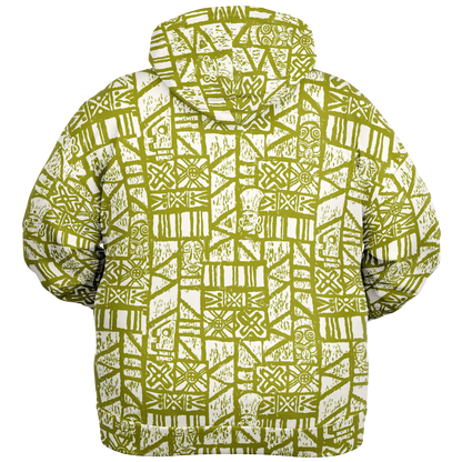 The Aloha Hoodie - PLUS-SIZE – Shelter Island Tapa: White+Olive