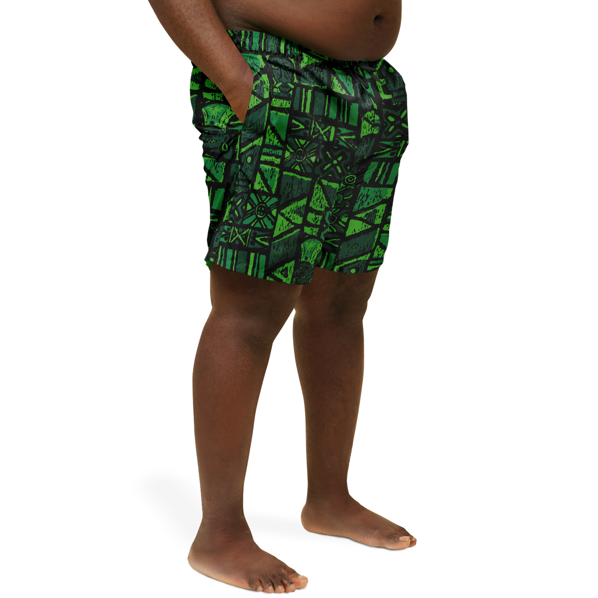 Swim Trunks – PLUS SIZE – Shelter Island Tapa: Fern Grotto