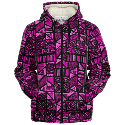 The Aloha Sherpa-Lined Hoodie – OG Tapa: Dragon Fruit