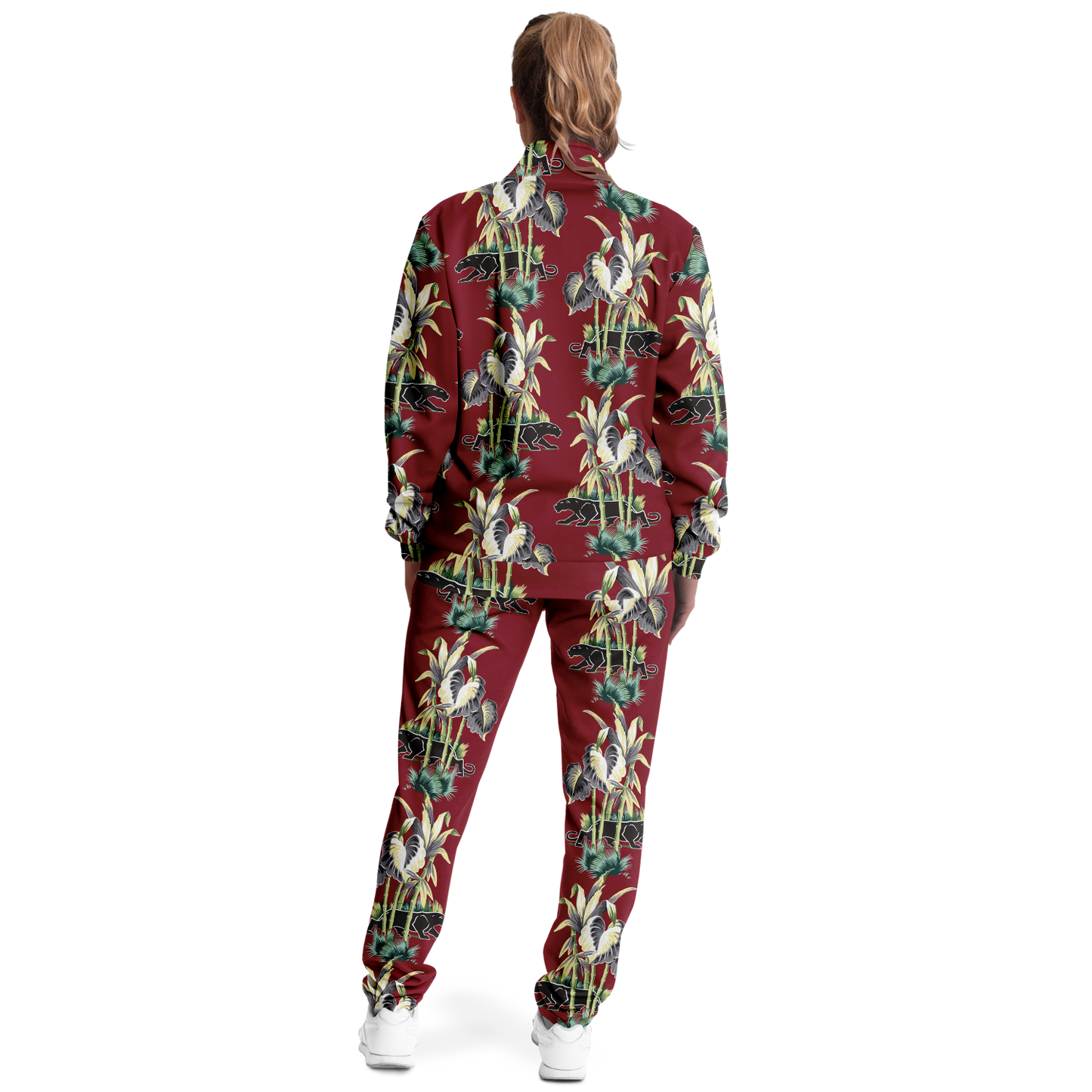 The Aloha Tracksuit – Jungle Cat: Dark Red+Black