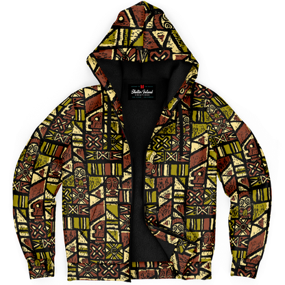 The Aloha Sherpa-Lined Hoodie – Shelter Island Tapa: Jungle Trail