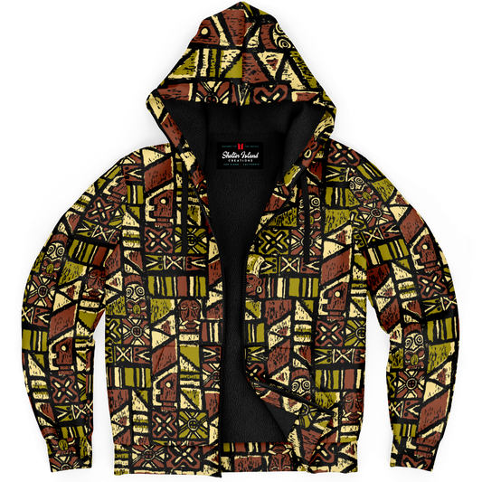 The Aloha Sherpa-Lined Hoodie – Shelter Island Tapa: Jungle Trail