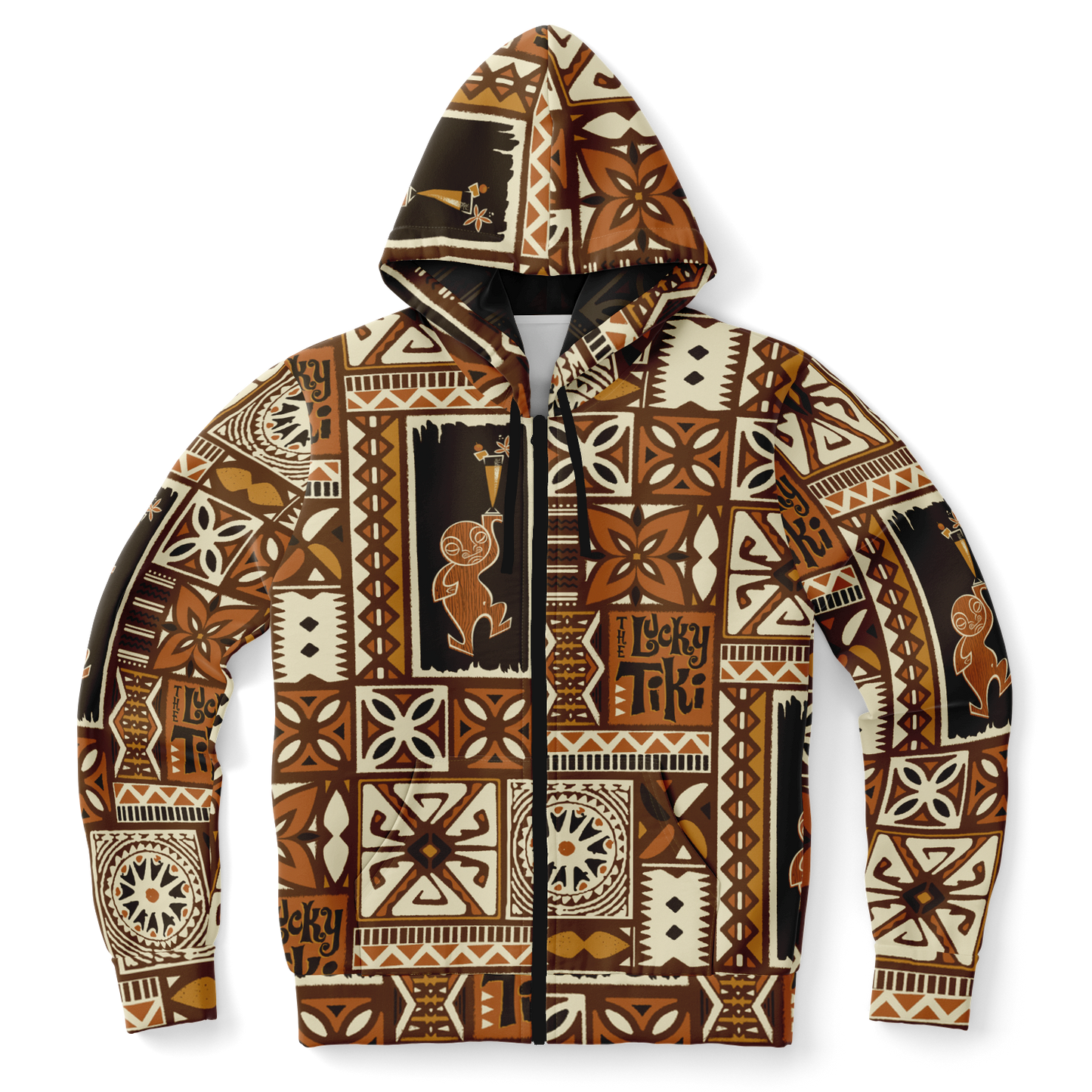 The Aloha Hoodie – LuckyTiki: Brown+Orange