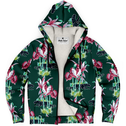 The Aloha Sherpa-Lined Hoodie – Jungle Cat: Dark Green