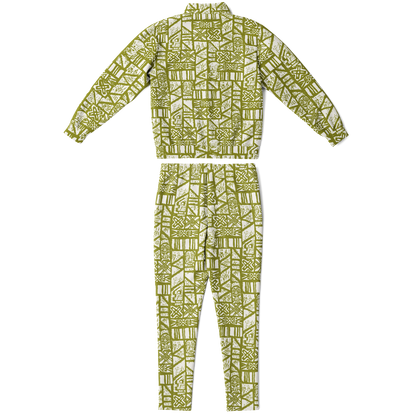 The Aloha Tracksuit – Shelter Island Tapa: White+Olive