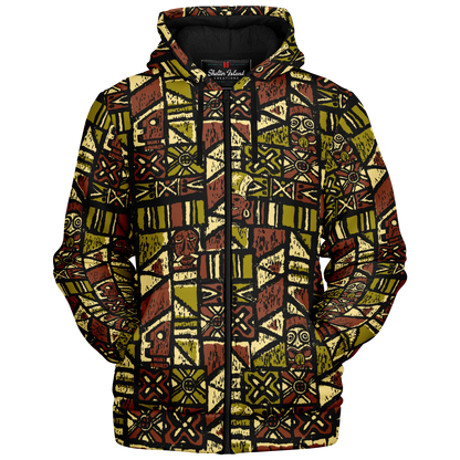 The Aloha Sherpa-Lined Hoodie – Shelter Island Tapa: Jungle Trail