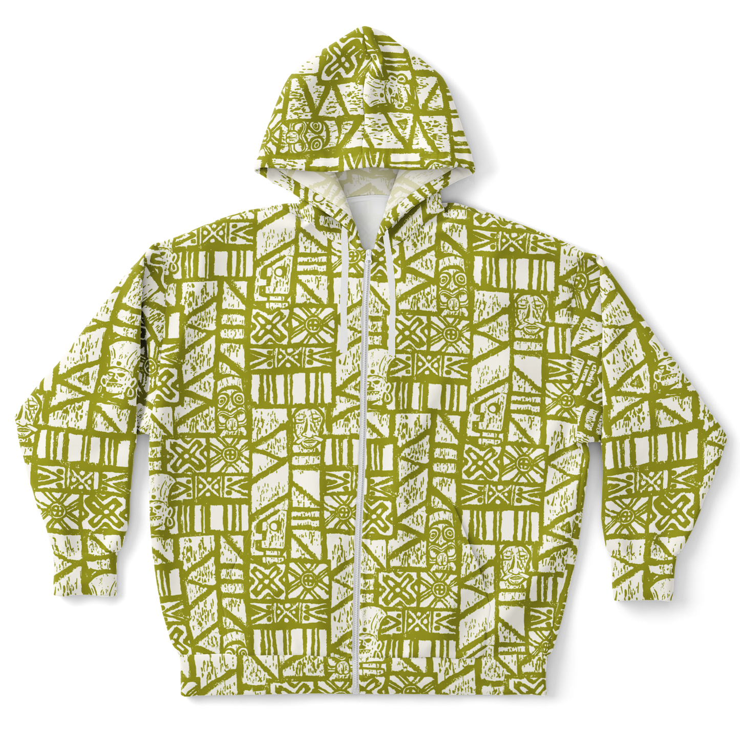 The Aloha Hoodie - PLUS-SIZE – Shelter Island Tapa: White+Olive