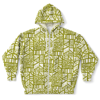 The Aloha Hoodie - PLUS-SIZE – Shelter Island Tapa: White+Olive