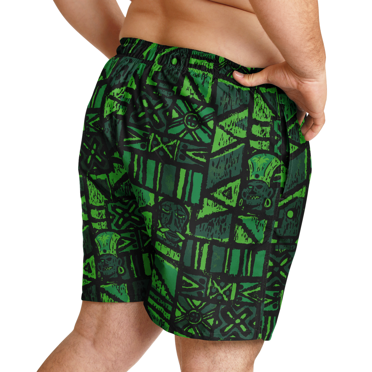 Swim Trunks – PLUS SIZE – Shelter Island Tapa: Fern Grotto