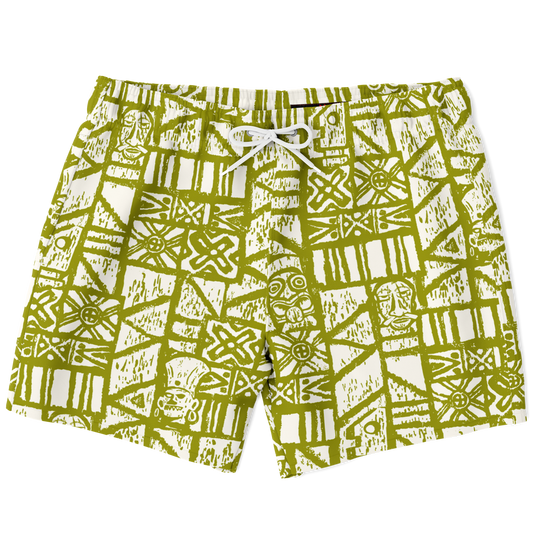 Swim Trunks – Shelter Island Tapa: White+Olive