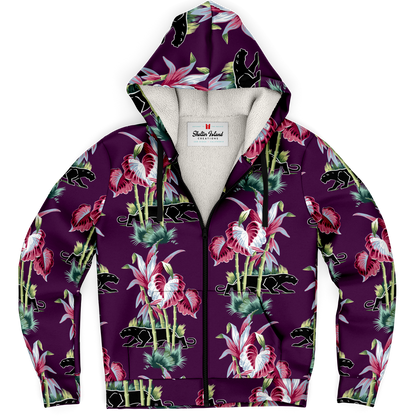 The Aloha Sherpa-Lined Hoodie – Jungle Cat: Purple