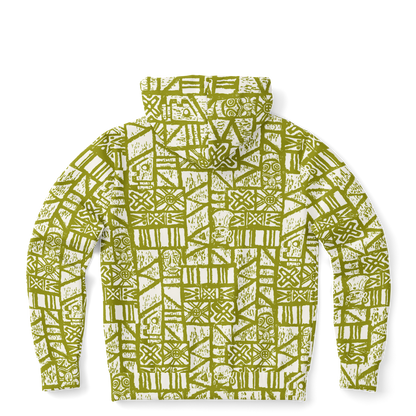 The Aloha Hoodie – Shelter Island Tapa: White+Olive