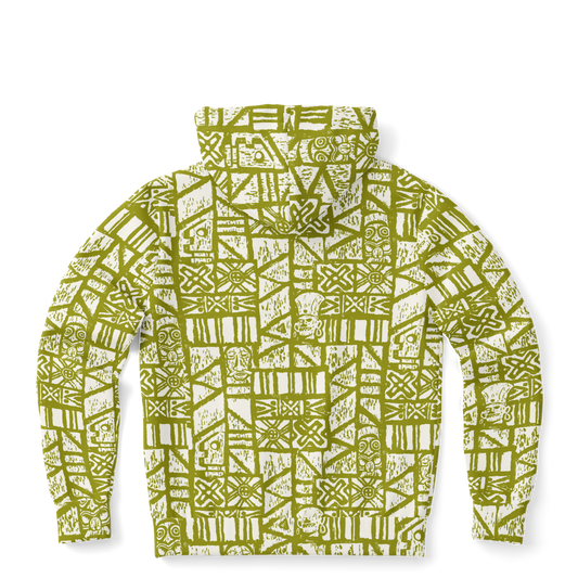 The Aloha Hoodie – Shelter Island Tapa: White+Olive