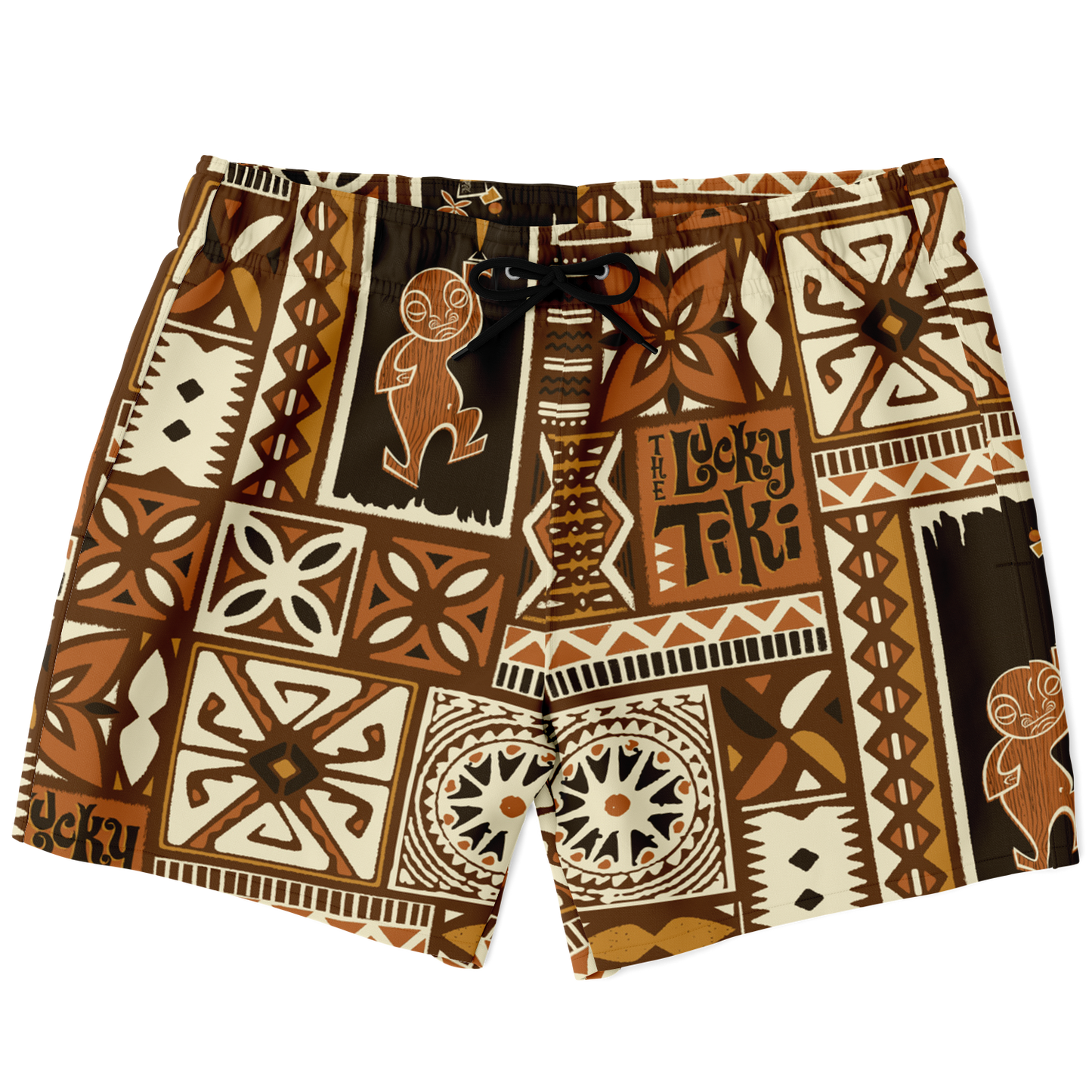 Swim Trunks – Lucky Tiki: Brown+Orange