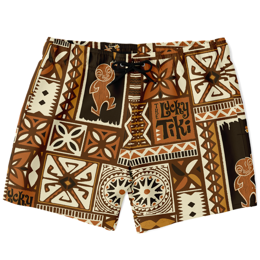 Swim Trunks – Lucky Tiki: Brown+Orange