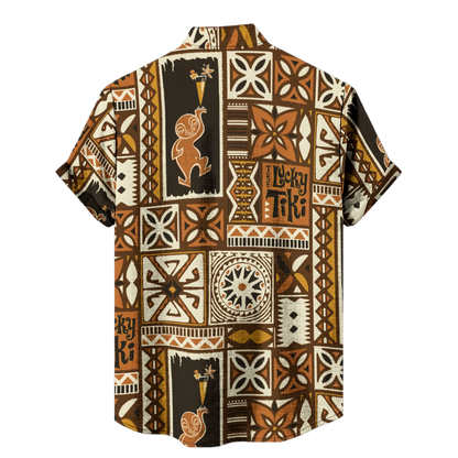 The Bartender Shirt – Lucky Tiki: Brown+Orange