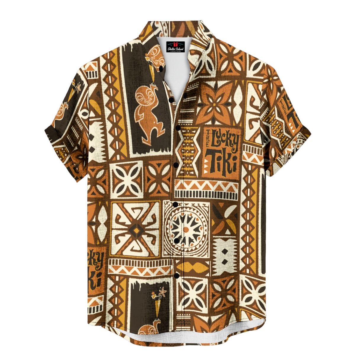 The Bartender Shirt – Lucky Tiki: Brown+Orange