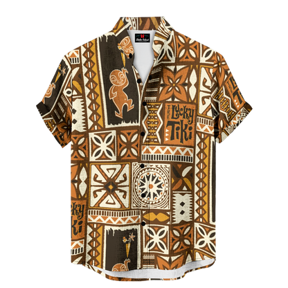 The Bartender Shirt – Lucky Tiki: Brown+Orange