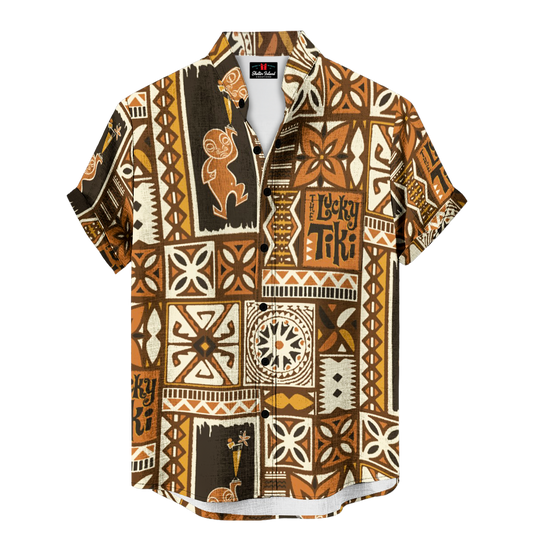 The Bartender Shirt – Lucky Tiki: Brown+Orange