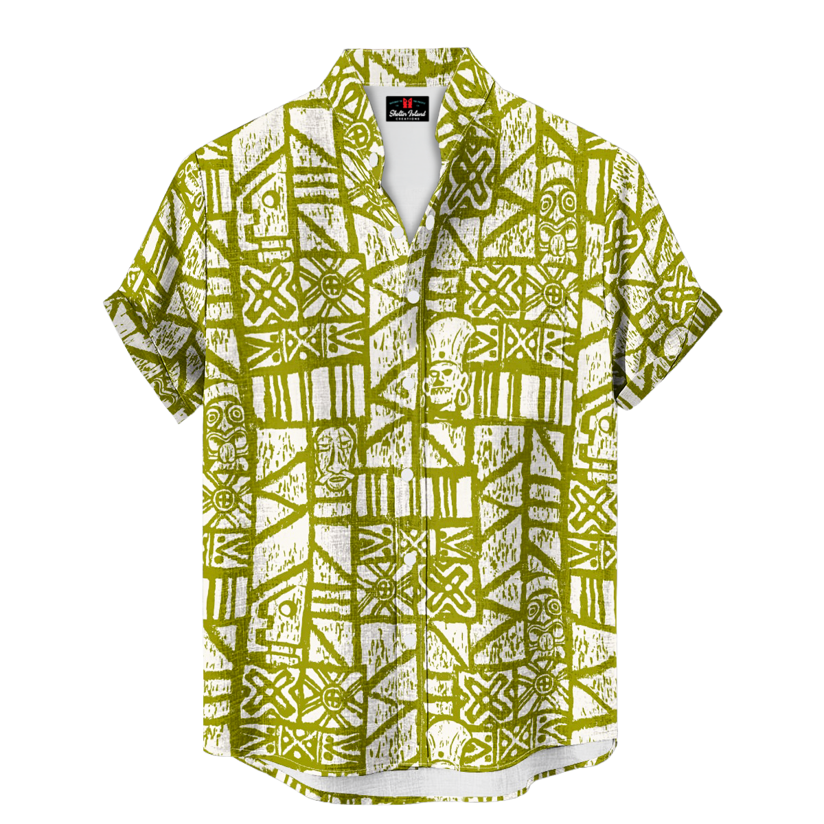 Bartender Shirt – Shelter Island Tapa: White+Olive