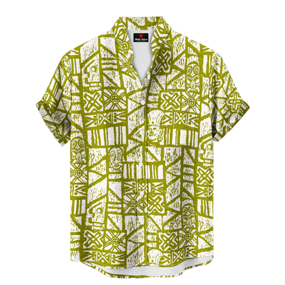 Bartender Shirt – Shelter Island Tapa: White+Olive