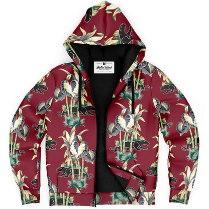 The Aloha Sherpa-Lined Hoodie – Jungle Cat: Dark Red