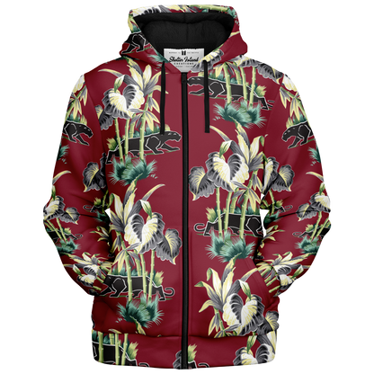 The Aloha Sherpa-Lined Hoodie – Jungle Cat: Dark Red