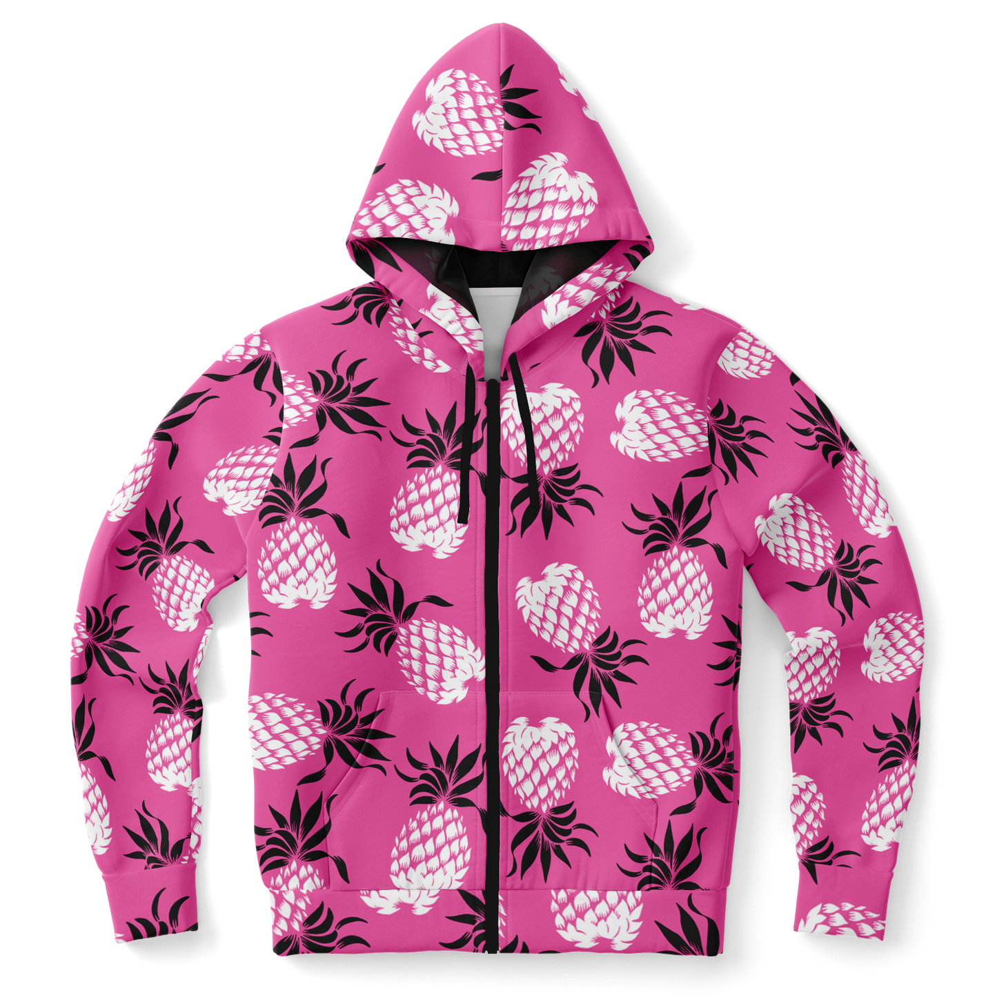 The Aloha Hoodie – Pineapples of Eternity: Pink+Black+White