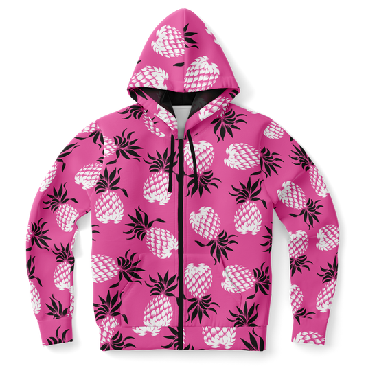 The Aloha Hoodie – Pineapples of Eternity: Pink+Black+White