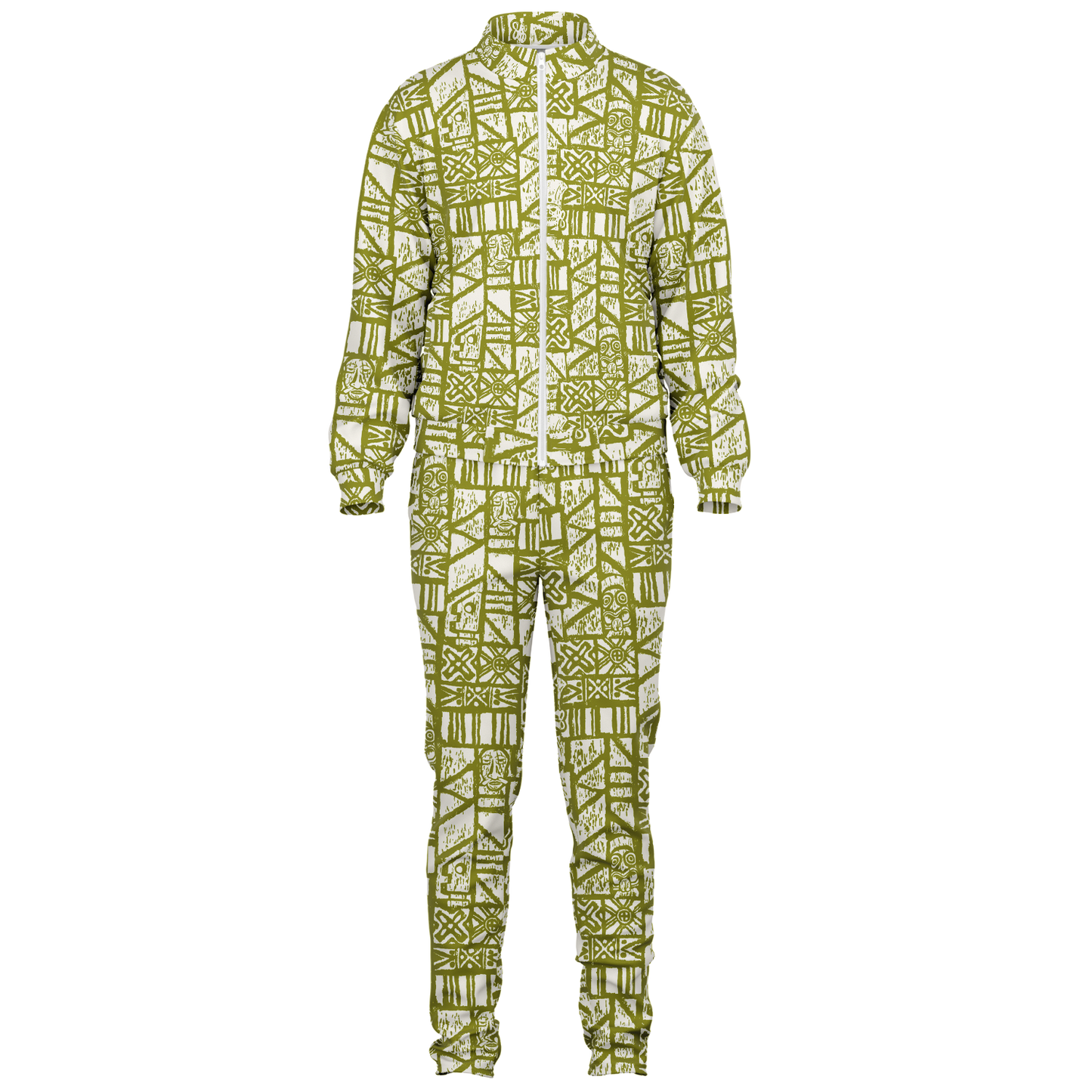 The Aloha Tracksuit – Shelter Island Tapa: White+Olive