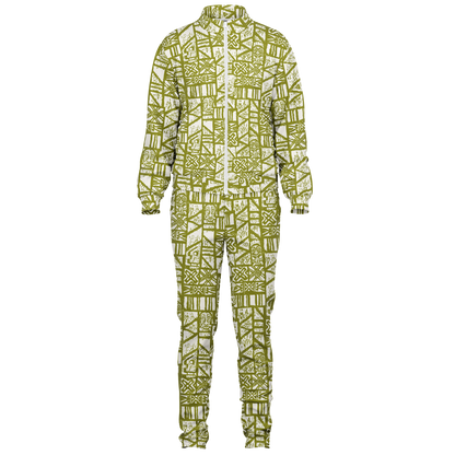 The Aloha Tracksuit – Shelter Island Tapa: White+Olive