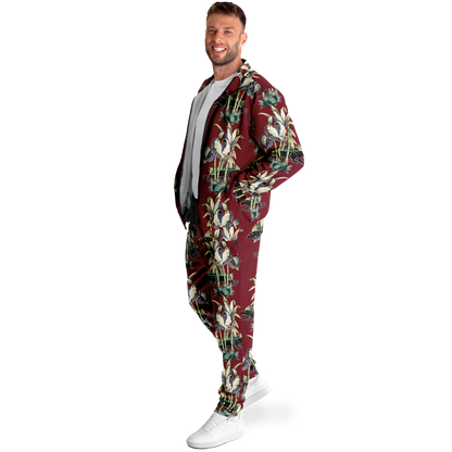 The Aloha Tracksuit – Jungle Cat: Dark Red+Black