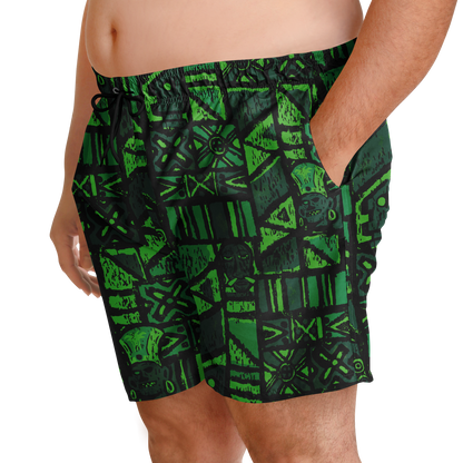 Swim Trunks – PLUS SIZE – Shelter Island Tapa: Fern Grotto