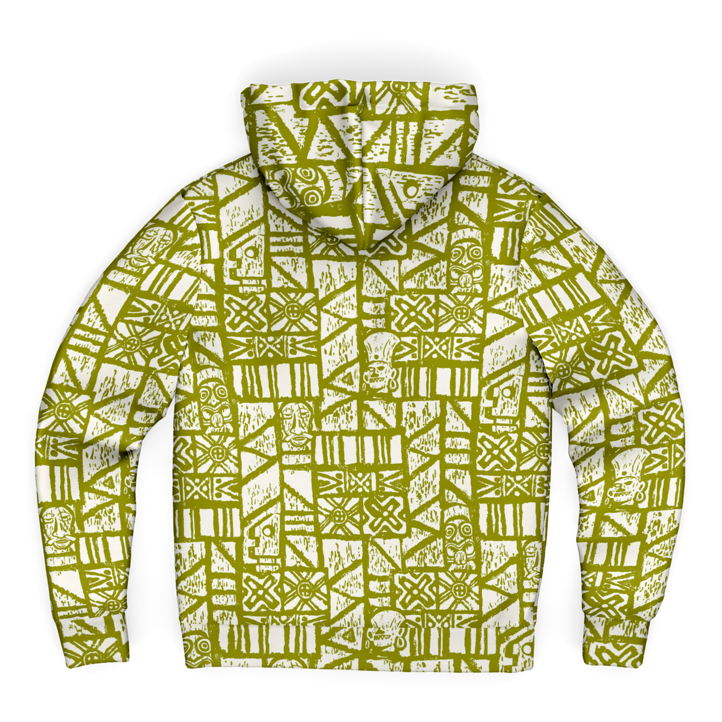 The Aloha Sherpa-Lined Hoodie – Shelter Island Tapa: White+Olive