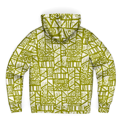 The Aloha Sherpa-Lined Hoodie – Shelter Island Tapa: White+Olive