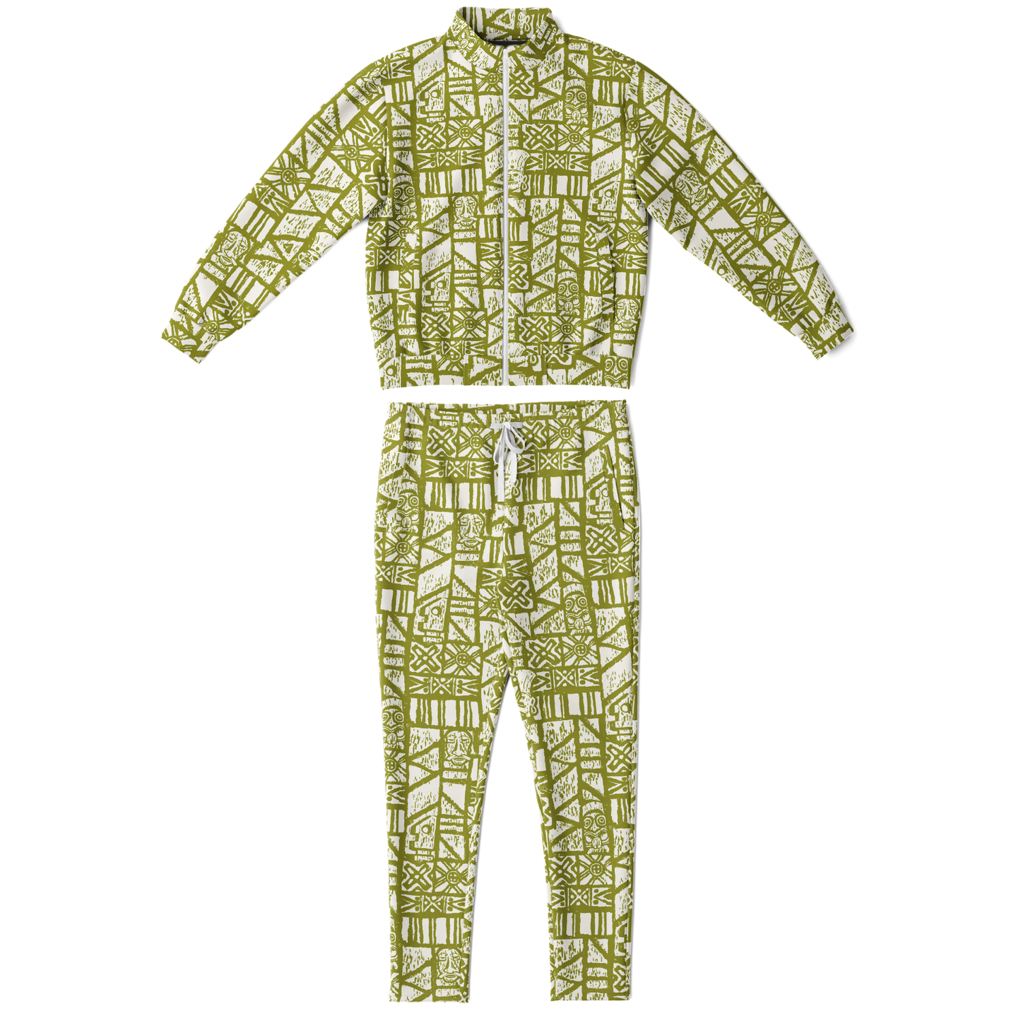 The Aloha Tracksuit – Shelter Island Tapa: White+Olive