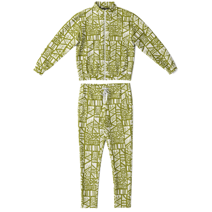 The Aloha Tracksuit – Shelter Island Tapa: White+Olive